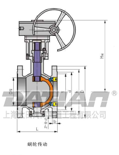 側(cè)裝偏心半球閥 蝸輪傳動(dòng)