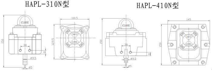 HAPL-310N/410N型限位行程開關(guān) 外形尺寸