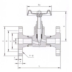 J48法蘭針型閥結(jié)構(gòu)示意圖