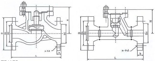 H41國(guó)標(biāo)升降式止回閥結(jié)構(gòu)示意圖